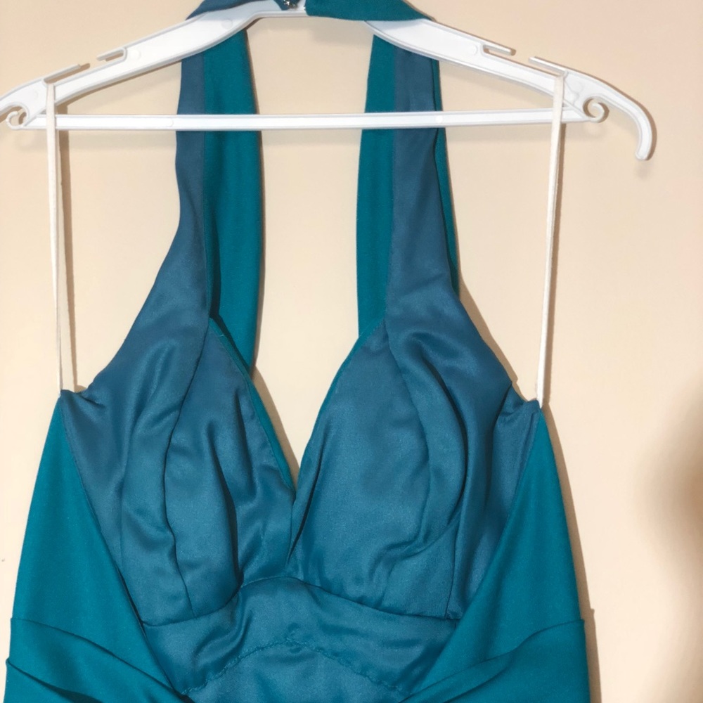 Teal Halter Formal/Prom Dress - Picture 4 of 4